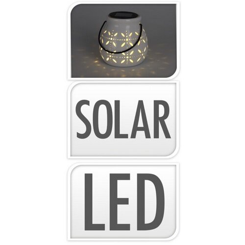 Felinar solar cu LED Silvia, 12 x 11,3 cm, albă caldă, motiv 1