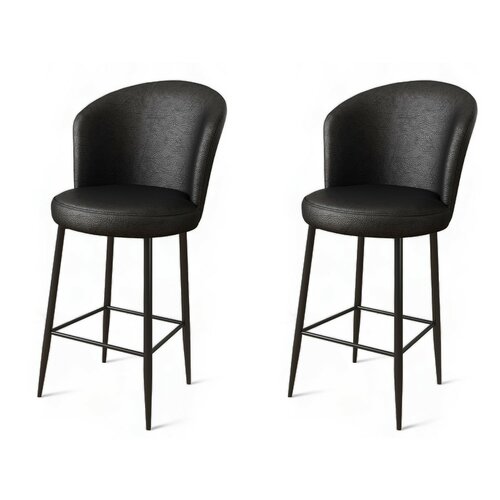 Sada barových židlí Uras Black and Black, 2 ks