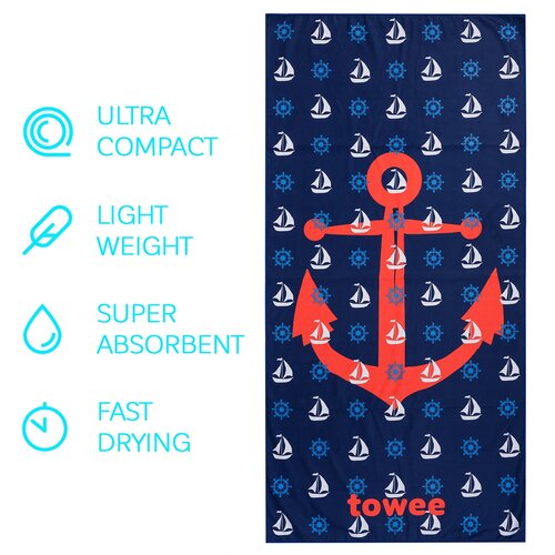Towee Schnell trocknendes Badetuch SAILOR NEW, 70 x 140 cm