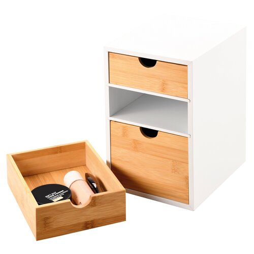 Kesper 58957 Organizator cu 3 compartimentebambus, 27 x 21 x 17 cm