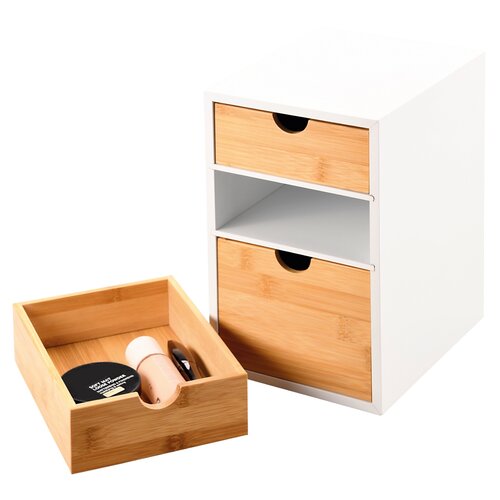 Kesper 58957 Organizer z 3 przegródkami bambus,  27 x 21 x 17 cm