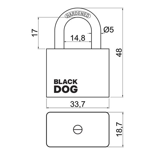 Jeklena ključavnica RV.BLACKDOG.30