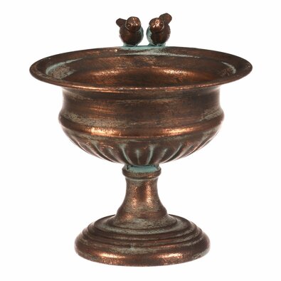 Metalowy kielich do kompozycji lub poidło Romance,19 x 16 x 16 cm, kolor miedziany