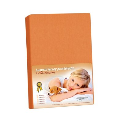 Jersey posteljnina z elastanom, mandarina, 140 x 200 cm