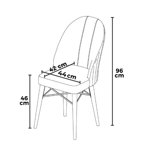 Ritim Anthracite étkezőszék szett, 6 db