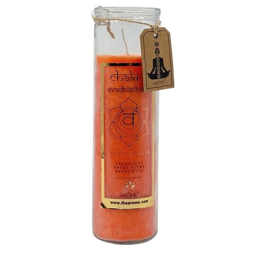 Lumânare parfumată Arome Chakra Creativitate, parfum orhidee și rodie, 320 g