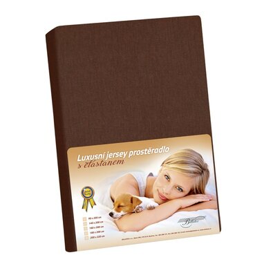 Jersey Bettlaken mit Elastan braun, 140 x 200 cm