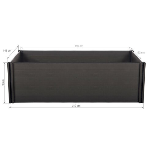 Vyvýšený záhon G21 Crop 210 x 143 x 80, WPC, Eben