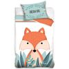 Dziecięca pościel bawełniana do łóżeczka Ciekawski lisek, 100 x 135 cm, 40 x 60 cm