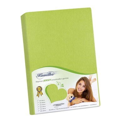 Prześcieradło Jersey Kamilka oliwkowy, 90 x 200 cm