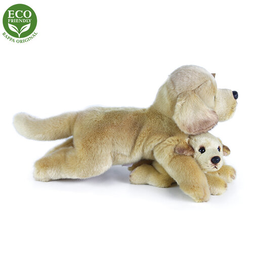 Rappa Pluszowy leżący Labrador ze szczenięciem, 25 cm