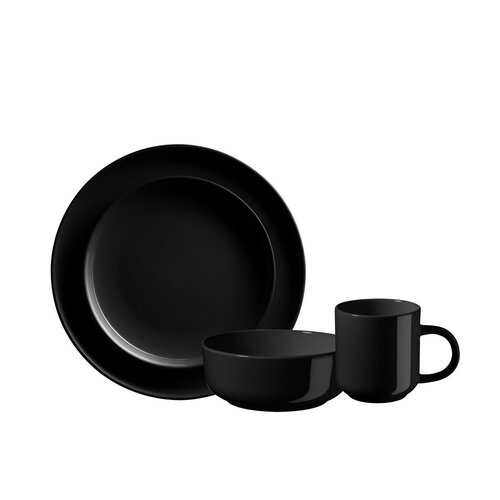 Set de masă Mäser 16 piese ALENIA, negru