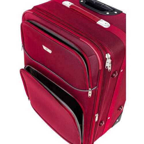 Pretty UP Cestovný textilný kufor TEX28 L, červená