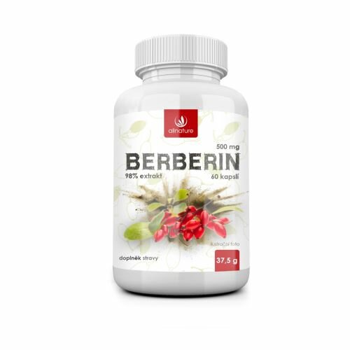 Obrázok Allnature Berberin Extrakt 98% 500 mg 60 kapslí