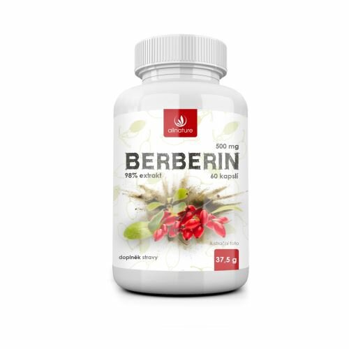 Allnature Berberin extrakt 98 % 500 mg 60 cps.
