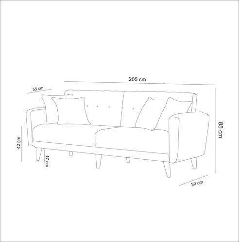 Klappsofa Aria Dark Grey