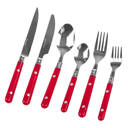 48-dielna sada príborov Classic, červená