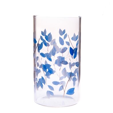 Glas Blaue Blumen, 320 ml