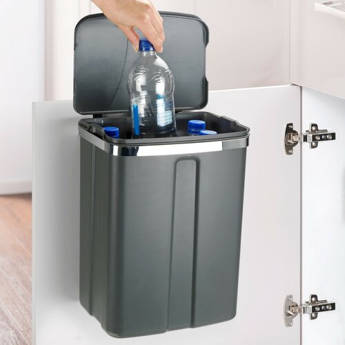 Wenko Závěsný odpadkový koš 12 l, šedá