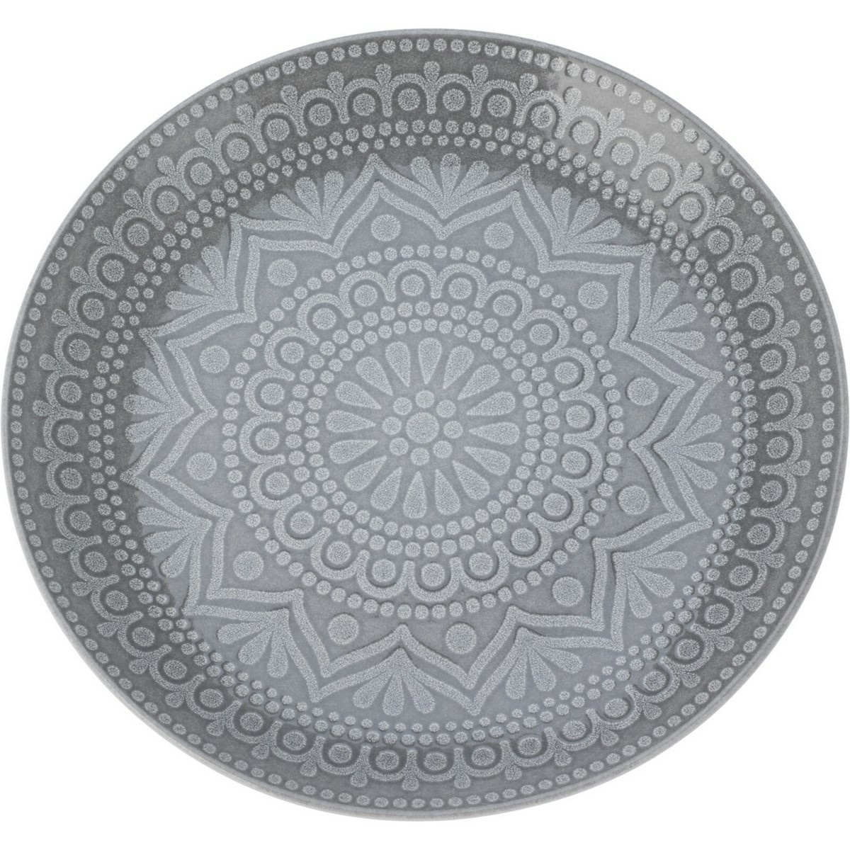 Kameninový plytký tanier Ethnic, pr. 27 cm, sivá