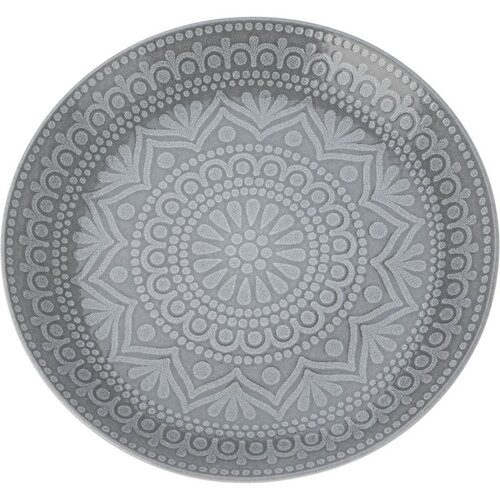 Płytki talerz z kamionki Ethnic, śr. 27 cm, szary