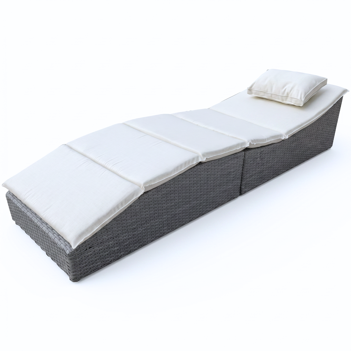 Fotografie produktu: Polohovateľné ratanové ležadlo Savana,šedá/krémová