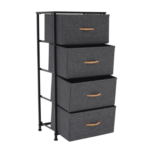 Komoda z szufladami z tkaniny PALMERA, czarny