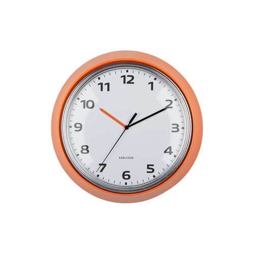 Karlsson 6006OR designové nástěnné hodiny oranžová, pr. 34 cm