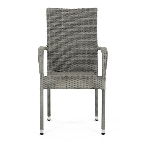 Autronic Záhradná stolička, kov, polyratan, sivá, AZC-S2114 GREY