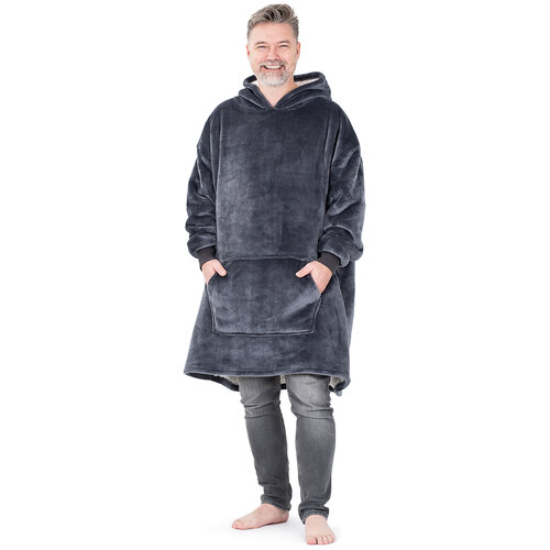 4Home Bluza z barankiem mikroplusz Antracyt, uni L męska