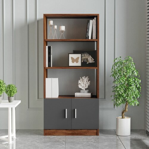 Biblioteczka Voma Anthracite i Walnut