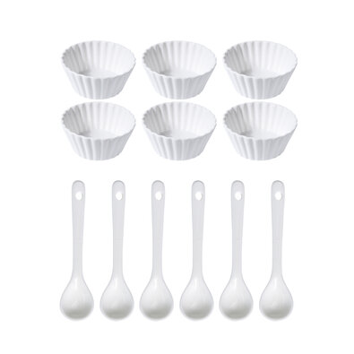 Komplet porcelánových misek Wave, 12 kusů