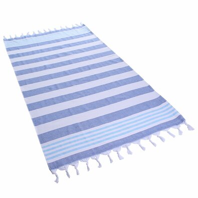 DecoKing Ręcznik plażowy Santorini niebieski, 90 x 170 cm