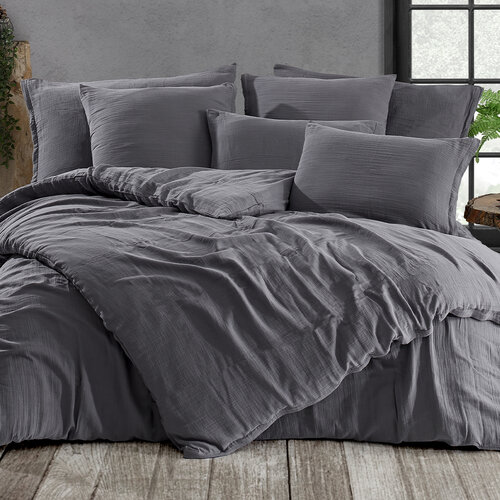 4Home Muslin posteljnina Steel, 220 x 200 cm, 2 kos 70 x 90 cm