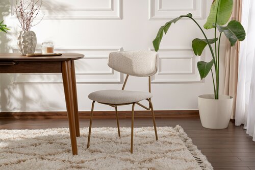 Set de scaune de sufragerie Nancy White and Gold, 2 buc.