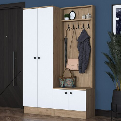 Pone White and Walnut I előszoba szett