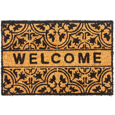 Covoraș din cocos Ornament Welcome, 40 x 60 cm