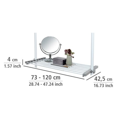 Wenko Raftă telescopică din sârmă Herkules, 73–120 cm, albă