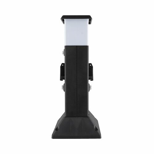 Solight PG05 Záhradný stĺpik IP44 s LED osvetlením, plast, 2 zásuvky, hranol, čierna