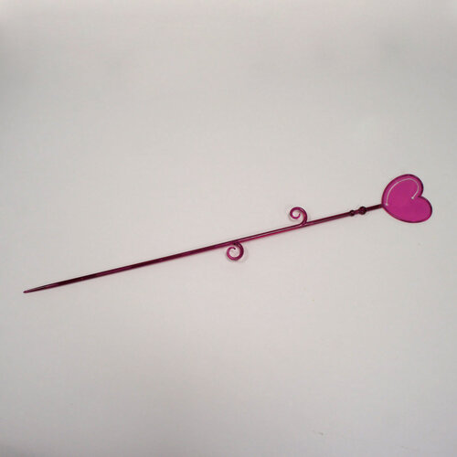 Plastia Pręcik do storczyków Serce fiolet, 60 cm