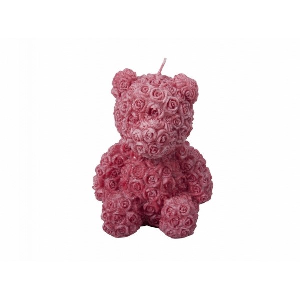 Valentýnska sviečka Medvedík, červená