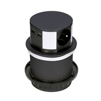 Solight Výsuvný prodlužovací blok se 3 zásuvkami a 2x USB, černá