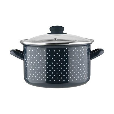 Garnek emaliowany RETRO 20 cm, niebieski