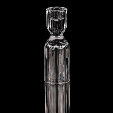 Üveg gyertyatartó 14,5 cm kúpos gyertyához, átlátszó