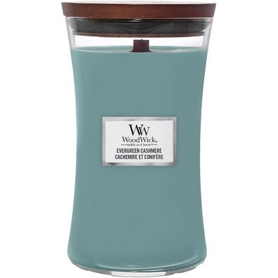Woodwick Vonná svíčka váza velká Evergreen Cashmere, 609 g