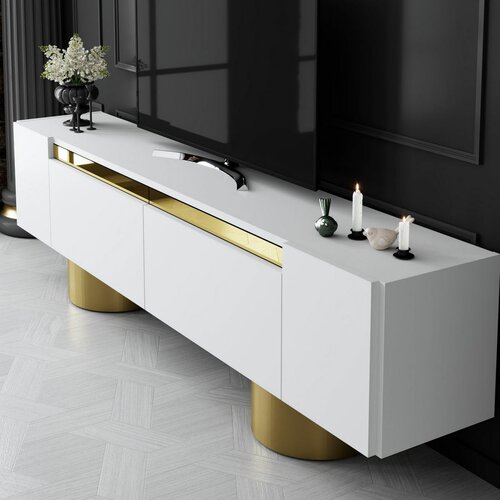Măsuță TV Bohem White and Gold