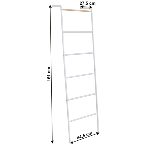 BUNY rebríkový vešiak na kabáty, kovový, biely