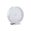 Dizajnové stolové hodiny/budík Karlsson 5970WHbiely, priemer 16 cm