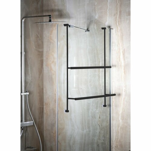 SAPHO 1301-09B suport suspendat pentru prosoapepentru paravan de duș 60 x 73 x 12,5 cm, negru mat