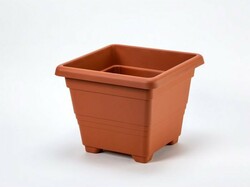 Plastia Fioriera Autoirrigante Begonia Quadrata 35x35 Cm - Colore Terracotta, In Plastica Resistente